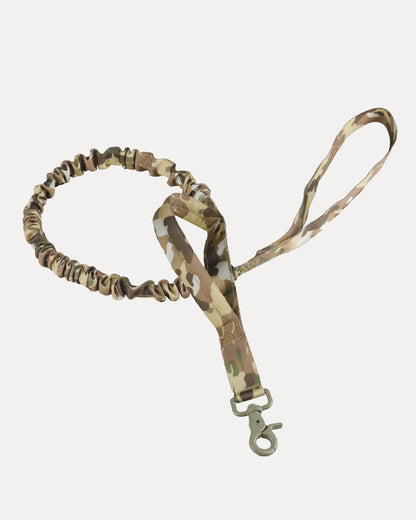 Overview of tactical no-pull dog leash in camouflage pattern.